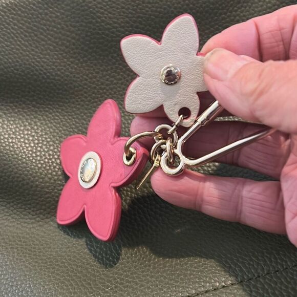 COACH Pink Flowers Keychain - Picture 4 of 5